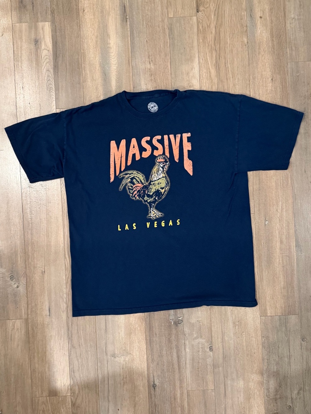Massive Graphic Rooster Tee - Navy Blue